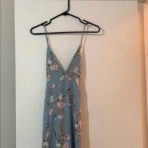 Long floral dress with slit